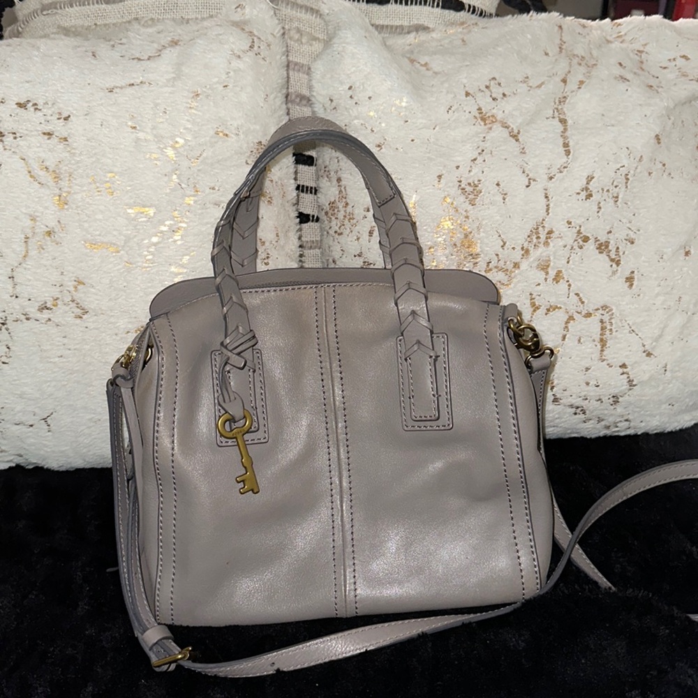Grey Fossil crossbody